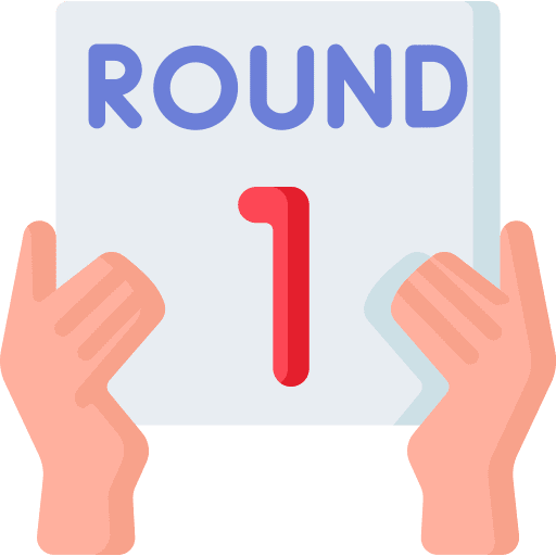 First round sport hands fight icon