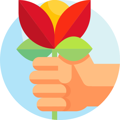 Flower hand love and romance give icon Flower hand love and romance give icon