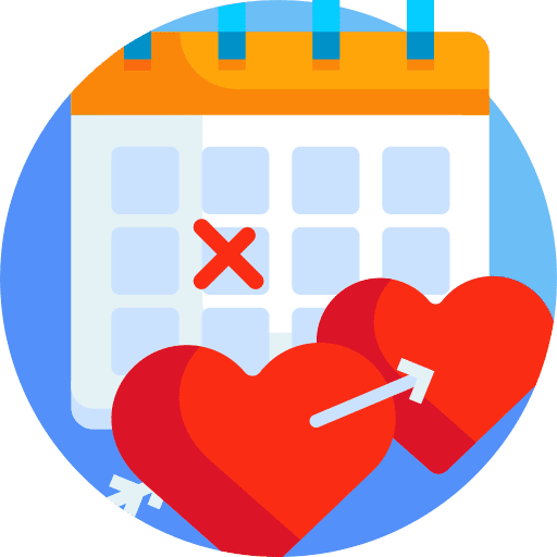 Date valentines day heart calendar icon Date valentines day heart calendar icon
