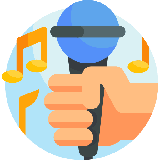 Singing holding singing hand icon Singing holding singing hand icon