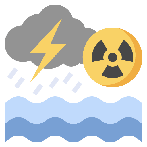 Acid rain radioactive nuclear nature icon