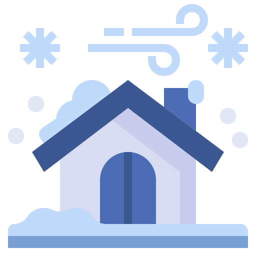 Cold wave winter house cold wave icon