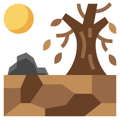 Drought global warming forest dead tree icon