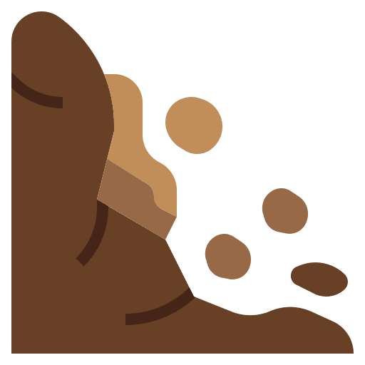 Landslide falling disaster danger icon