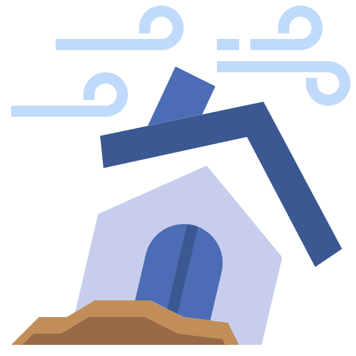 Wind danger architecture and city weather icon Wind danger architecture and city weather icon