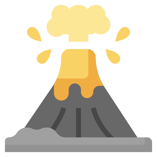 Volcano climate change nature natural disaster icon Volcano climate change nature natural disaster icon