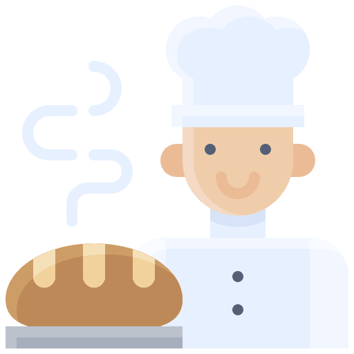Baker bread baking food icon