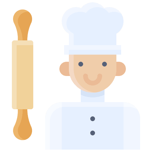 Baker professions and jobs food baker icon