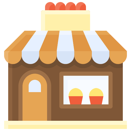 Bakery shop bread store food store icon
