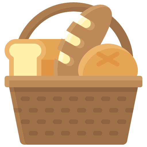 Basket bun roll bakery icon