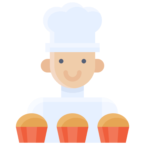 Baker cake cooking cup cake icon