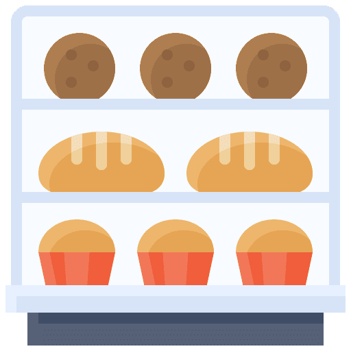 Bakery shop bread sweets donuts icon