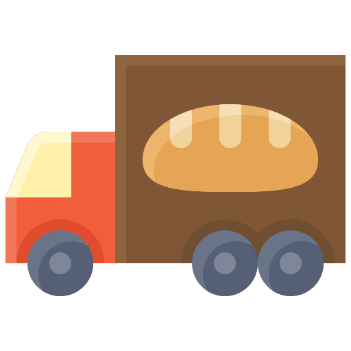 Food truck food delivery transport bread icon