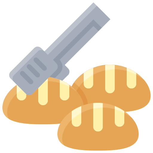 Tongs kitchen tools baguette kitchenware icon