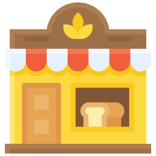 Bakery shop food store bakery shop commerce and shopping icon
