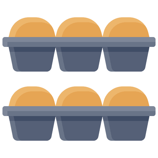 Baking tray baked bun bread icon