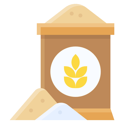 Flour wheat food and restaurant flour icon