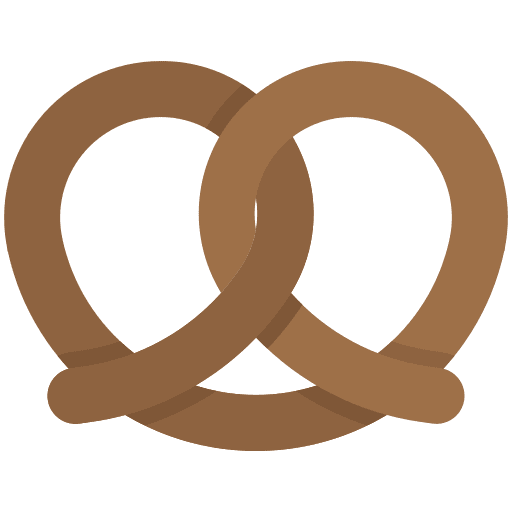 Pretzel food and restaurant powdered sugar pretzel icon