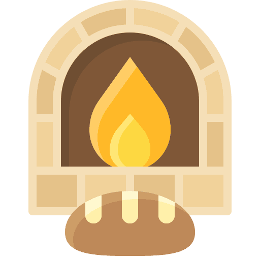 Stone oven bake fire stone icon