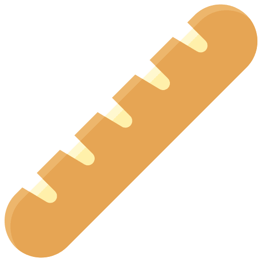 Baguette breads french bakery icon