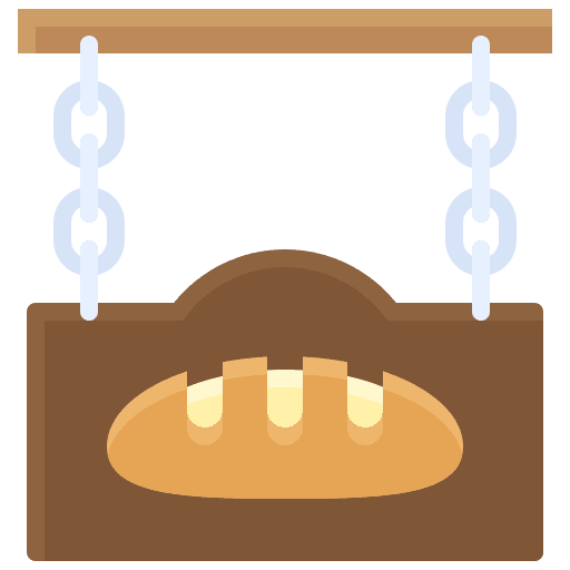Bakery shop baker bread food and restaurant icon