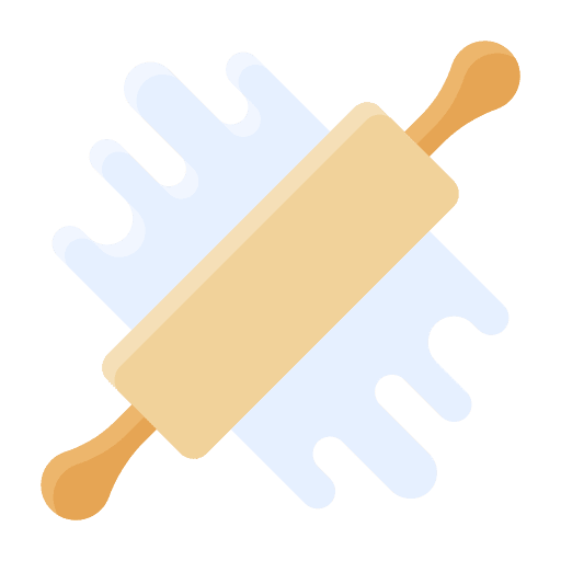 Rolling pin baking pastry cooking icon
