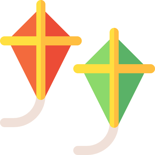 Kites hobbies and free time festival kites icon