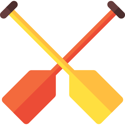 Oars sports and competition sailing boat icon