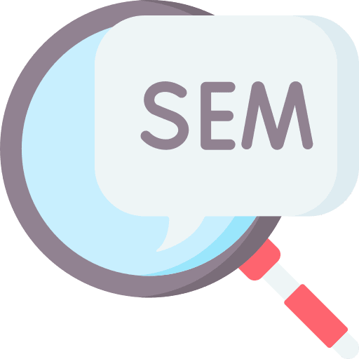 Sem search keywording search engine marketing icon