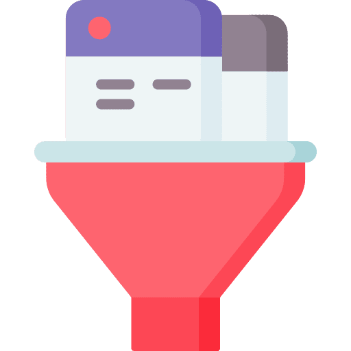 Filter data funnel process icon Filter data funnel process icon