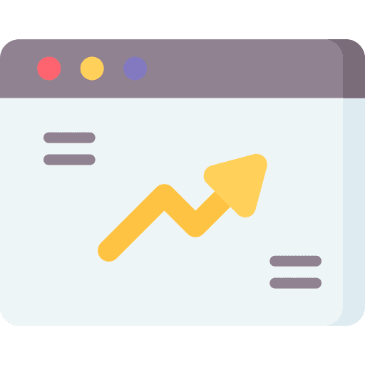 Growth data browser searching icon Growth data browser searching icon