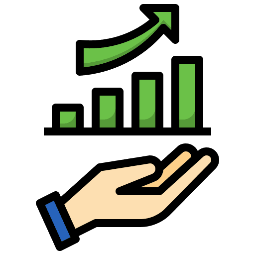 Increasing bar graph sales improvement graph icon