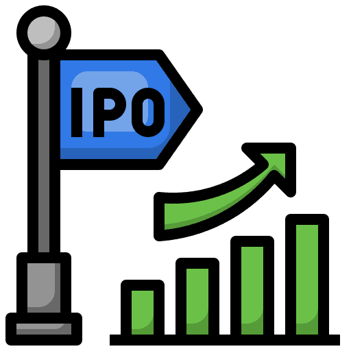 Ipo initial public offering business and finance financial icon