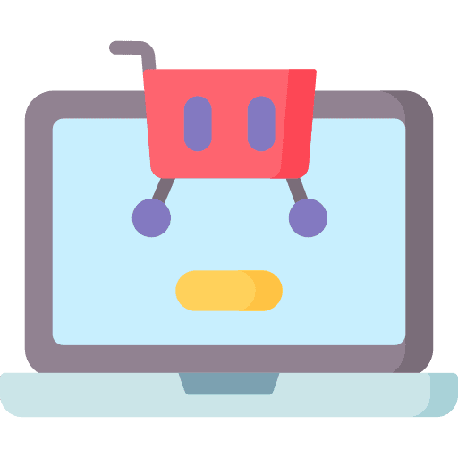Shopping cart computer website electronics icon Shopping cart computer website electronics icon
