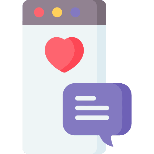 Social media speech bubble digital marketing heart icon Social media speech bubble digital marketing heart icon