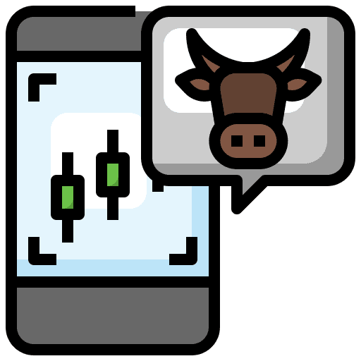 Bull market investment economy trading icon
