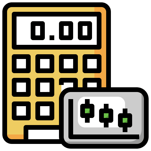 Calculator business and finance trading chart icon Calculator business and finance trading chart icon