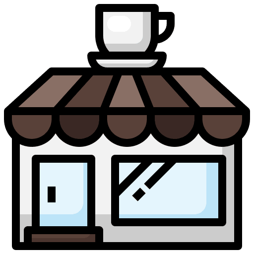 Coffee shop restaurant coffee breaks buildings icon