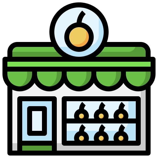 Fruit shop stand stall farm icon