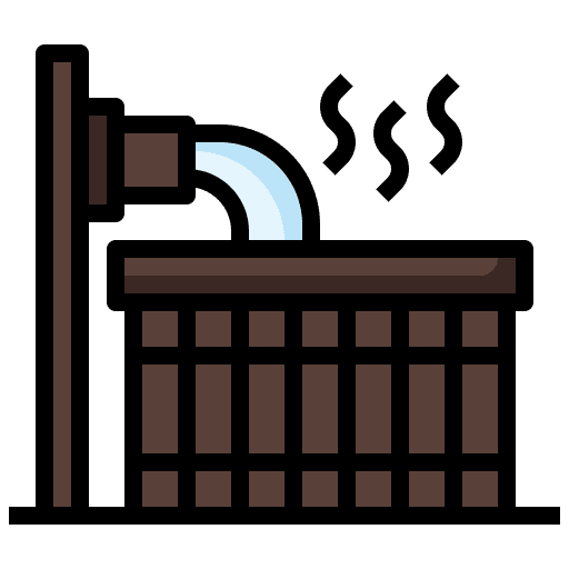 Hot tub wellness onsen bathroom icon Hot tub wellness onsen bathroom icon