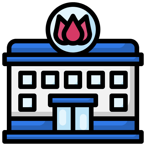 Spa building massage spa icon Spa building massage spa icon