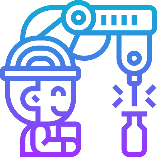 Automation process manufacturing worker icon