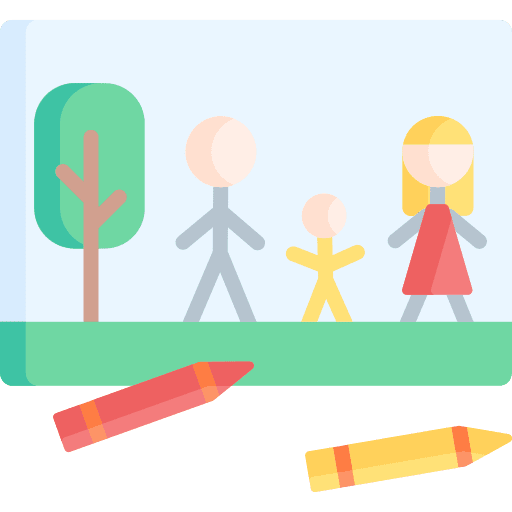 Drawing child drawing family icon