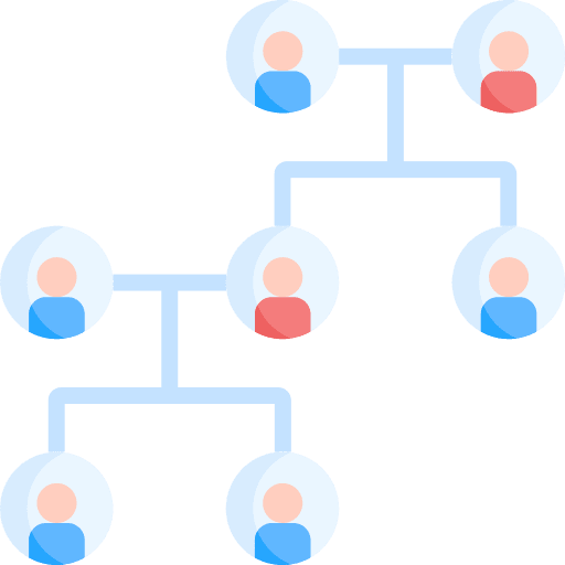 Family tree segmentation organization genealogy icon