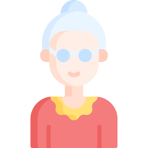 Grandmother profile eye glasses white hair icon