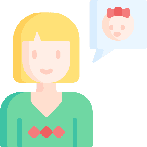 Thinking motherhood newborn boy icon