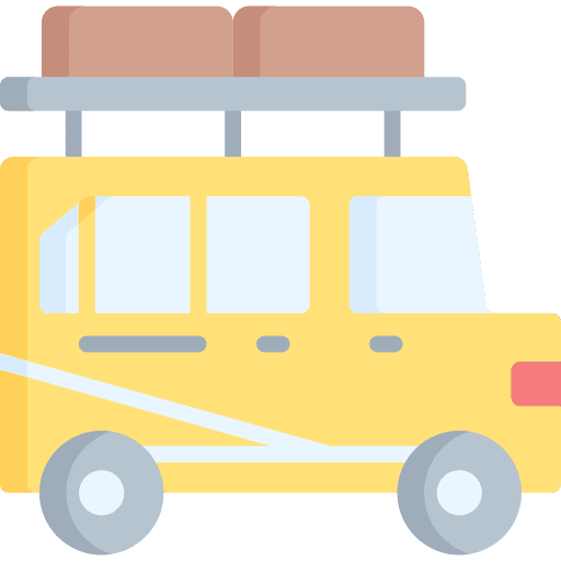 Camper van transportation recreational vehicle holidays icon