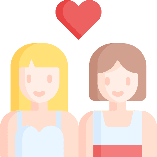 Couple offering wedding ring in love icon