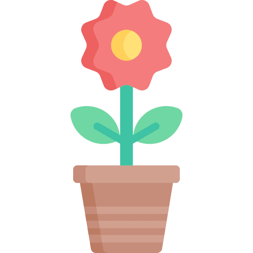 Flower pot botanical sunflower home decoration icon