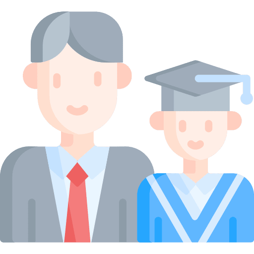 Graduated man father boy icon